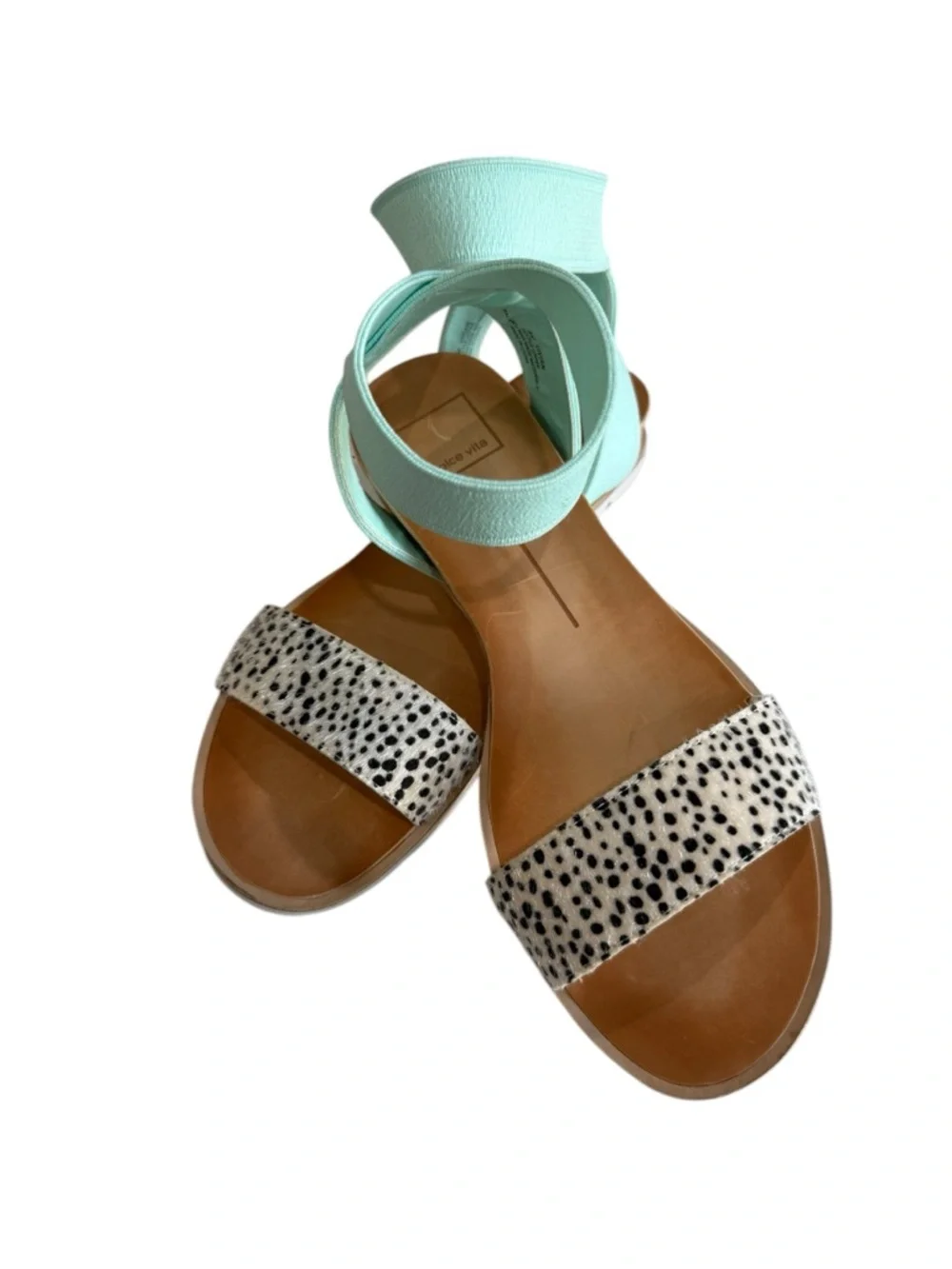 Dolce Vita Vivian Mint‎ and leopard -Print Ankle Strap Sandals